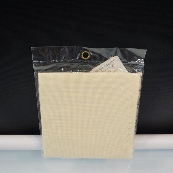 Crafters Pride Sal-Em Cloth Tan Breadcover 14 Count Fringed 18" x 18" New Sealed - Picture 2 of 5